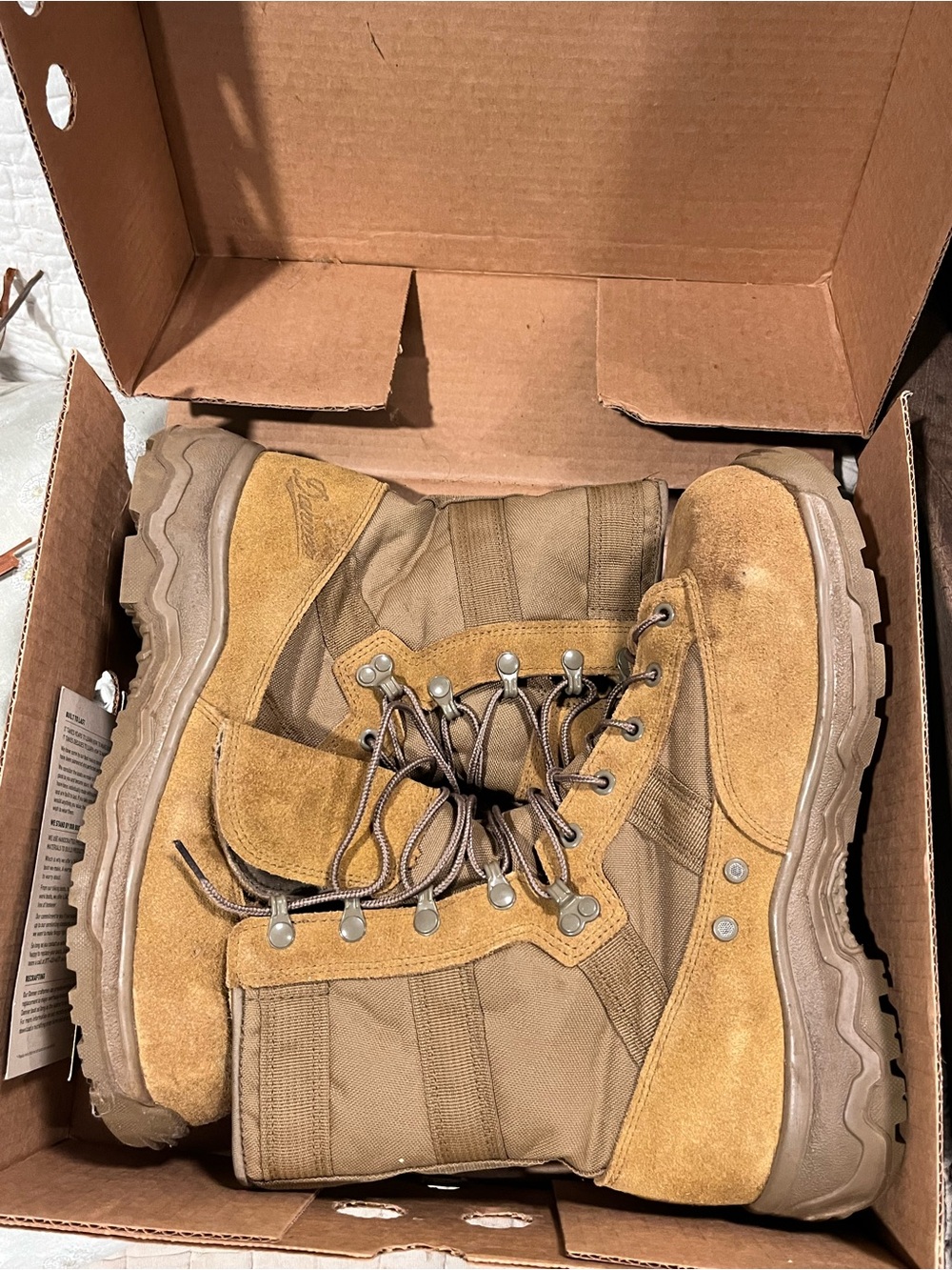Danner Box with Cream Script on Deep Teal